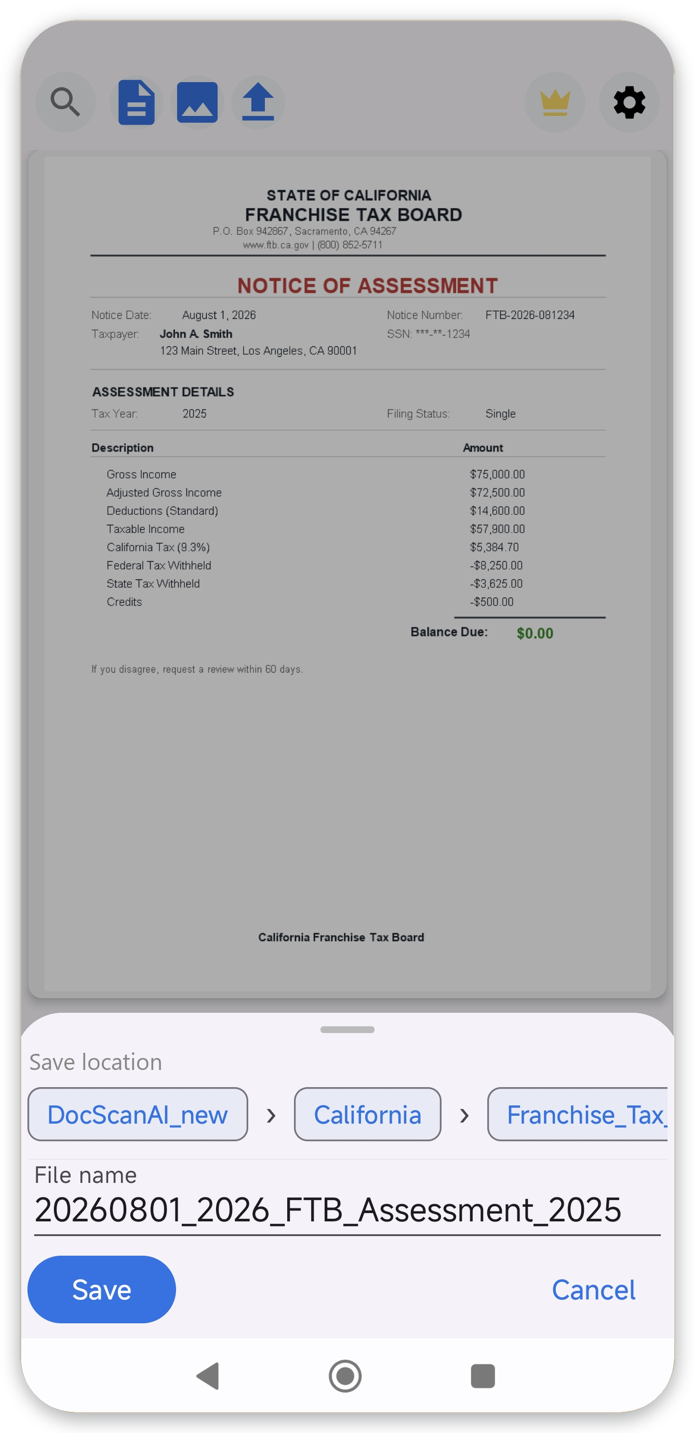 AI save dialog