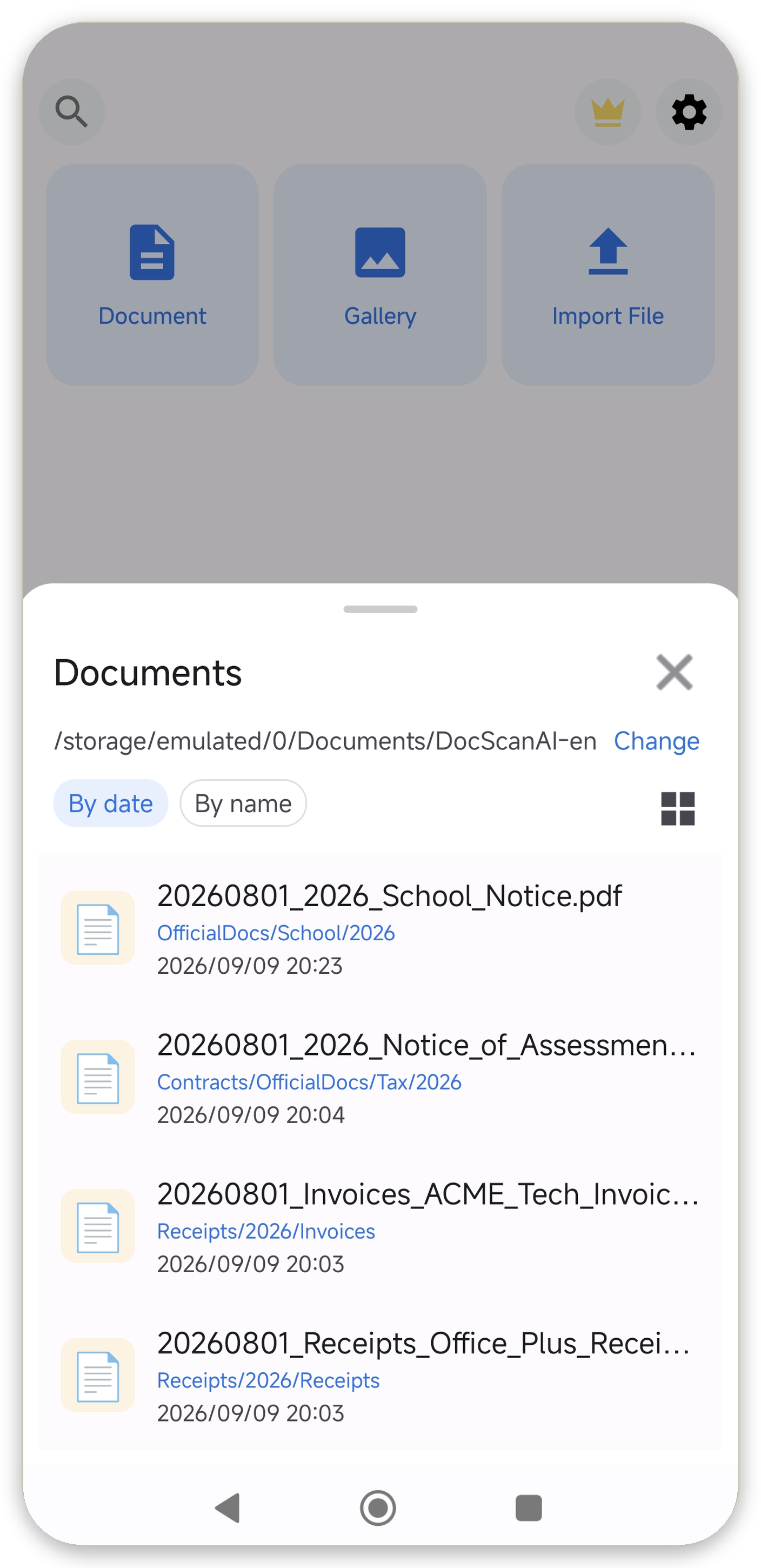 Document list